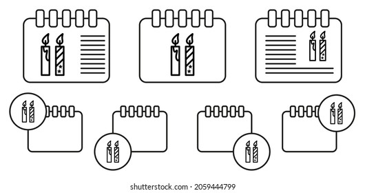 Candles, usa vector icon in calender set illustration for ui and ux, website or mobile application