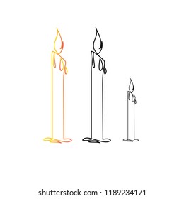 Candles Vector Design Line Style