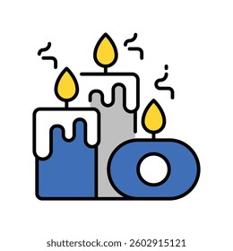 Candles vector filled outline icon. EPS 10 file