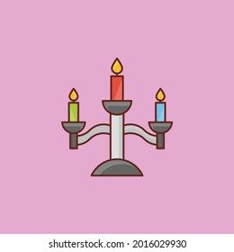 candles vector flat color icon