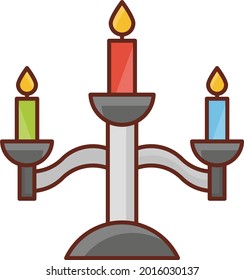 candles vector flat color icon
