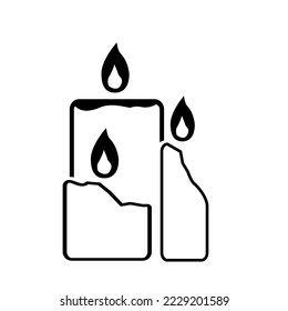 Candles vector icon isolted on white background, vector illustration