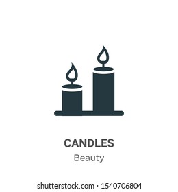 Candles vector icon on white background. Flat vector candles icon symbol sign from modern beauty collection for mobile concept and web apps design.