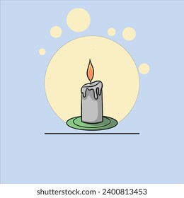 candles Vector illustration. wax candle in flat style