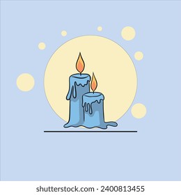 ilustración vectorial de velas. vela de cera en estilo plano