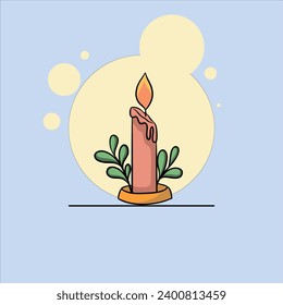 candles Vector illustration. wax candle in flat style