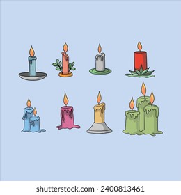 candles Vector illustration. wax candle in flat style