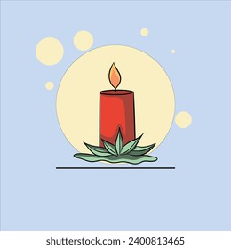 candles Vector illustration. wax candle in flat style