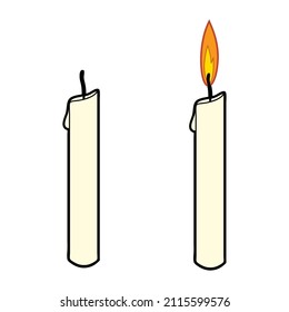 candles vector illustration,isolated on white background,top view