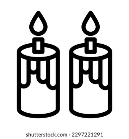 Candles Vector Line Icon Design