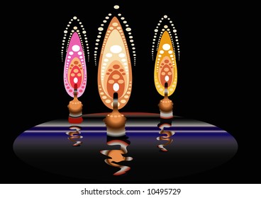Candles  in water