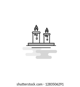 Candles Web Icon. Flat Line Filled Gray Icon Vector