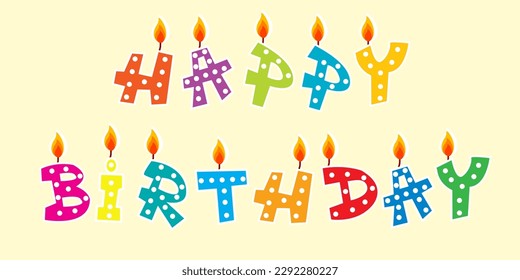 Candles with the words happy birthday
