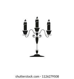 Candlestick black icon on the white background