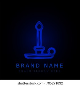 Candlestick blue chromium metallic logo