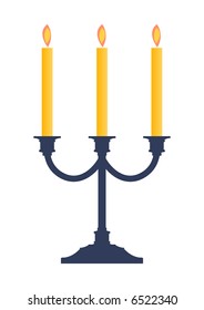 candlestick with burning candles illustration