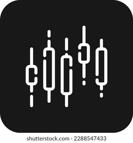 Candlestick Business icon with black filled line style. finance, chart, diagram, growth, report, stock, investment. Vector illustration