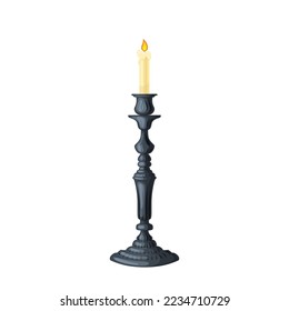 candlestick candelabrum cartoon. candle holder, old flame, fire wax, candlelight vintage, light retro candlestick candelabrum vector illustration