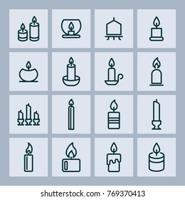 Candlestick and candlelight vector icons.
