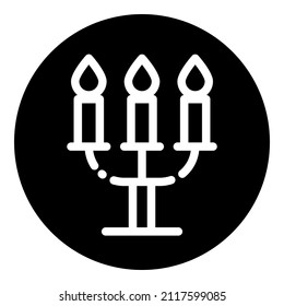 Candlestick And Candles Glyph Flat Icon Isolated On White Background