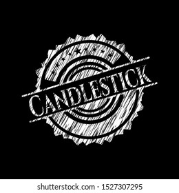 Candlestick chalkboard emblem. Vector Illustration. Detailed.