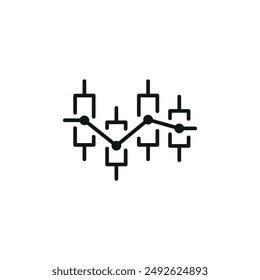 Candlestick chart analysis icon. Simple candlestick chart analysis icon for social media, app, and web design. Vector illustration