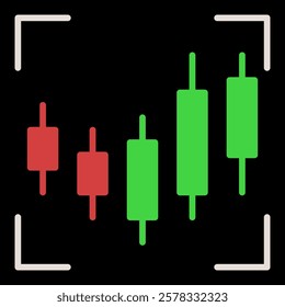 Candlestick Chart Analysis vector Crypto Trading concept colored icon or logo element