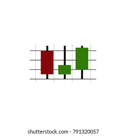 Candlestick Chart Bitcoin icon. Color vector icon