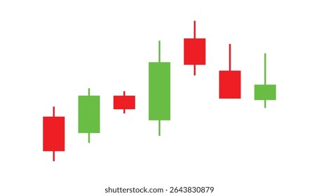 Candlestick Chart Depicting Market Trends in Financial Analytics Illustration