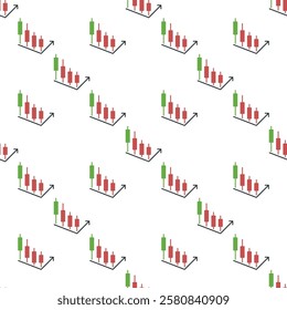 Candlestick Chart Element vector Margin Trading concept seamless pattern