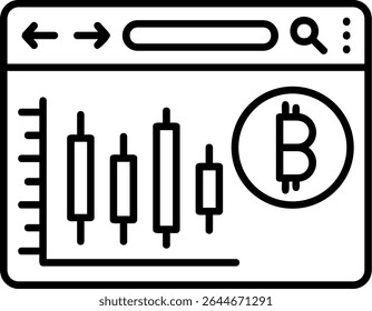 Candlestick Chart Filled Style Icon Design
