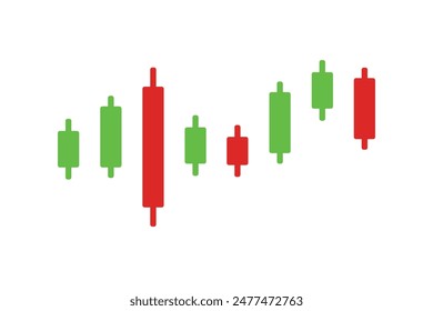 Candlestick chart, financial and stock markets, Minimal concept trading cryptocurrency, investment trading, exchange, isometric, financial, index, Bullish, forex..eps