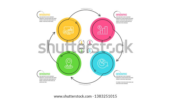 Candlestick Chart Graph Chart Location Icons Stock Vector ...
