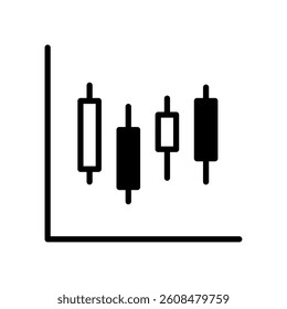 Candlestick chart graph monochrome icon
