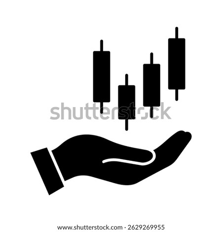 Candlestick chart icon. Day trading. Stock market. Vector icon isolated on white background.