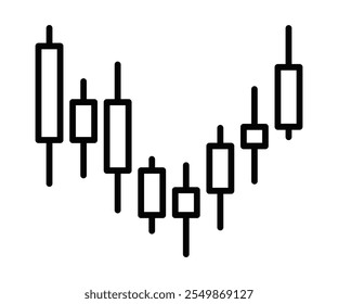 Candlestick chart icon for financial analysis. Editable stroke