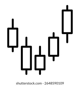 Candlestick Chart Icon for Financial Data Visualization, Ideal for fintech, investment apps, or finance-related infographics.
