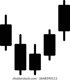 Candlestick Chart Icon for Financial Data Visualization, Ideal for fintech, investment apps, or finance-related infographics.