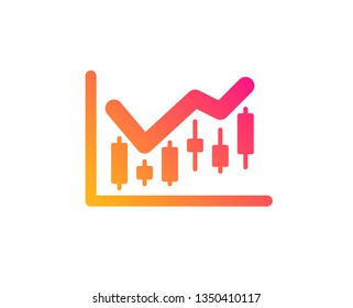 Candlestick chart icon. Financial graph sign. Stock exchange symbol. Business investment. Classic flat style. Gradient financial diagram icon. Vector