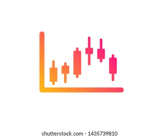 Candlestick chart icon. Financial graph sign. Stock exchange symbol. Business investment. Classic flat style. Gradient candlestick graph icon. Vector