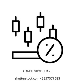 icono de gráfico de candlestick. Diseño De Estilo De Arte De Línea Aislado En Fondo Blanco