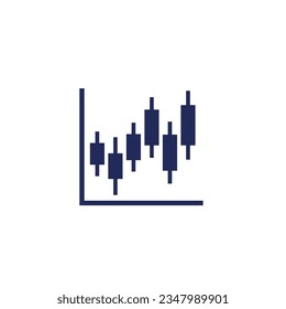 candlestick chart icon on white