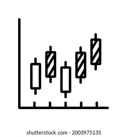 candlestick chart icon, outline design icon