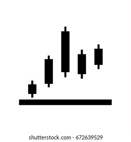 Candlestick Chart Icon, Simple Graph Vector