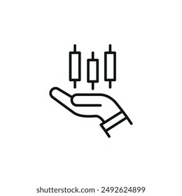 Candlestick chart icon. Simple candlestick chart icon for social media, app, and web design. Vector illustration
