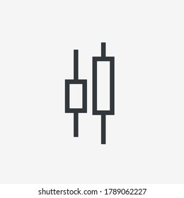 Candlestick chart icon. Stock marke exchange symbol. Vector illustration isolated on white background.