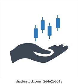 Candlestick chart icon. Vector and glyph