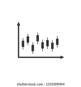 Candlestick chart icon. Vector illustration, flat design.