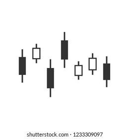 Candlestick chart icon. Vector illustration, flat design.