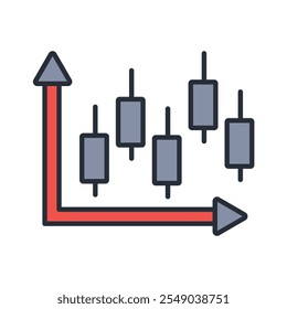 candlestick chart icon. vector.Editable stroke.linear style sign for use web design,logo.Symbol illustration.